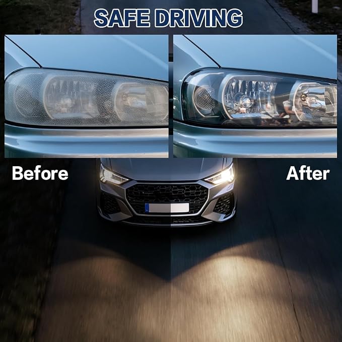 38PCS Car Headlight Restoration Kit, 3 Inch Mixed Sandpaper Set, Headlight Polishing Kit Include Sanding Disc Scouring Pad Polishing Pad for Drill, Universal Car Headlight Renewer Kit