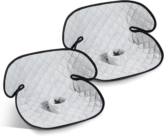 2 Pack Car Potty Training Seat Protector, Waterproof Toddler Car Seat Potty Training Cover, Piddle Pads & Liners for Baby Stroller, Booster & Travel,Non-Slip Pee Protector for Carseat (Grey)