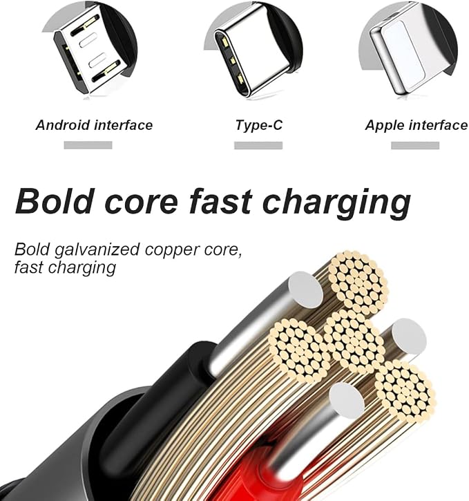 Bling Dual USB Car Charger with 3-in-1 Multi Fast Charging Cable, Dual Port Charger Adapter with Type C Micro USB Cord for iPhone, Android, Rhinestones Car Interior Accessories for Women(Purple)