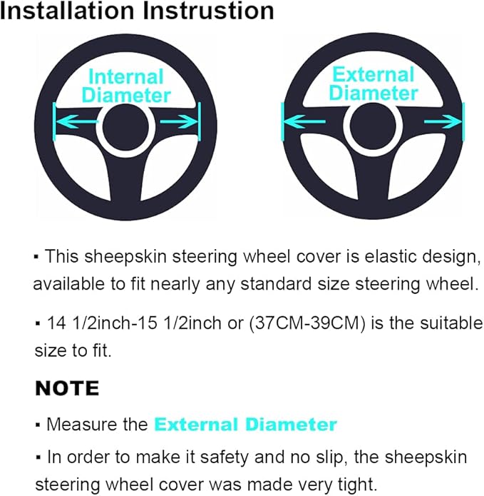 Furry Fluffy Wool Sheepskin Car Steering Wheel Cover for Girls Women Universal car 14 1/2-15 1/2inchs(Grape Red)
