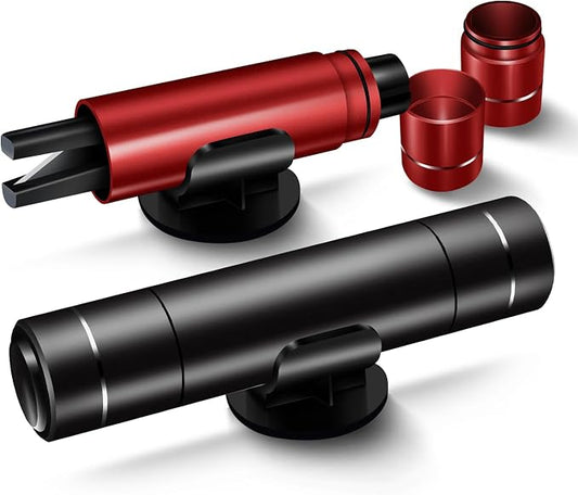 2PCS Window Breaker Seat Belt Cutter 2-in-1 Window Punch Multifunctional Auto Safety Hammer Portable Car Emergency Escape Tool Survival Gadgets for Land and Underwater (Black&Red)