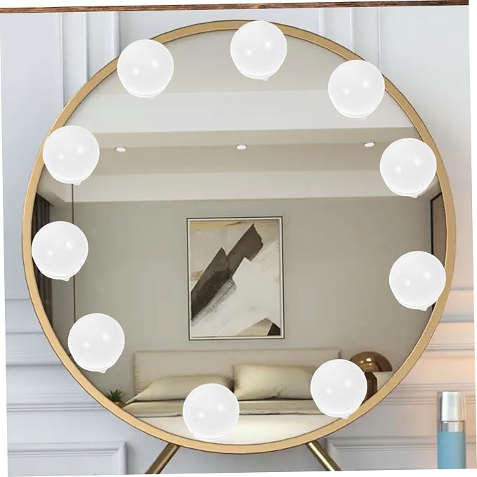 Lurrose 10Pcs Adjustable Brightness Led Mirror Front Lights USB Makeup Vanity Lamps Soft Glow for Dressing Tables Bathroom