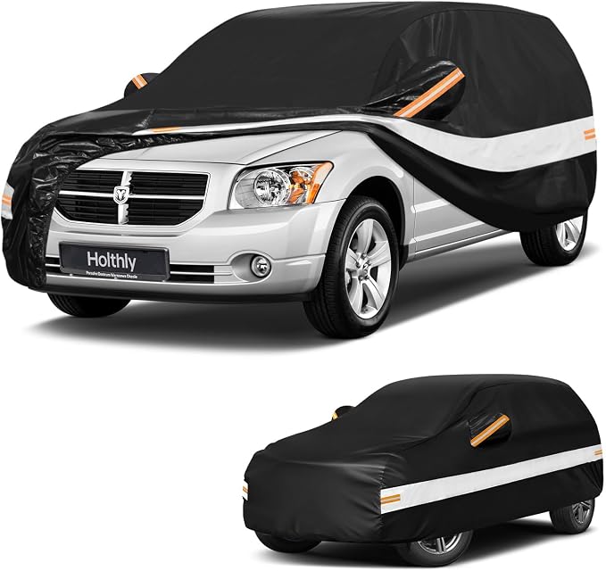 10 Layers SUV Car Cover Custom Fit for Dodge Caliber (2006-2011), Waterproof All Weather for Automobiles, Outdoor Full Cover Sun Dust Rain Protection with Cotton. Black