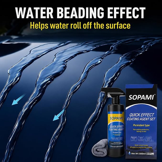 Sopami Ceramic Paint Sealant, Ceramic Coating Maximum Gloss | Shine ceramic wax, car coating spray Extremely Hydrophobic Ceramic Spray Coating for Cars, RVs, Motorcycles, Boats, and ATVs