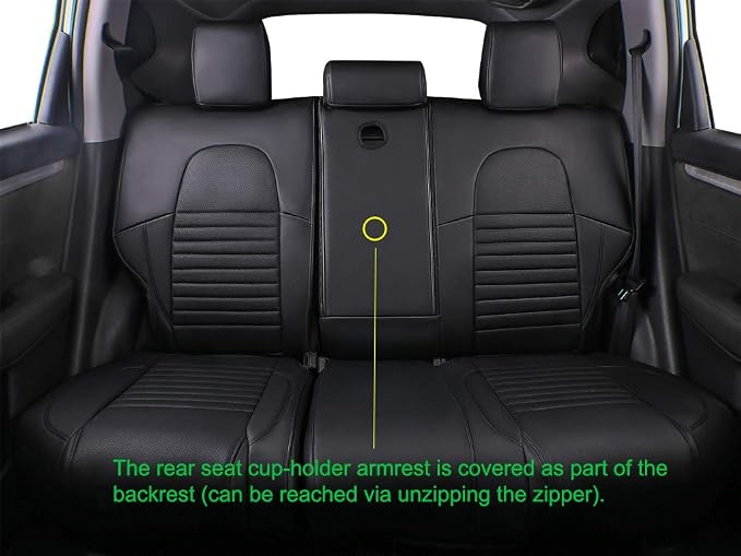EKR Car Seat Covers for Honda CRV 2017-2022 Leatherette Full Set | Custom Fit for Honda CRV 2017 2018 2019 2020 2021 2022,Factory-Style Interior Upgrade,Full Wrap,Faux Leather(Black)