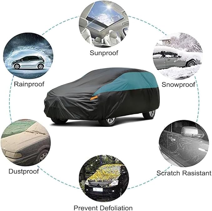 GUNHYI SUV Car Cover for Automobiles Waterproof All Weather, Universal Fit Subaru CrossTrek, Chevrolet Bolt EUV, Hyundai Tucson, Kia Soul/Sportage, Jeep Compass, Ford Escape, Volvo XC40 etc.
