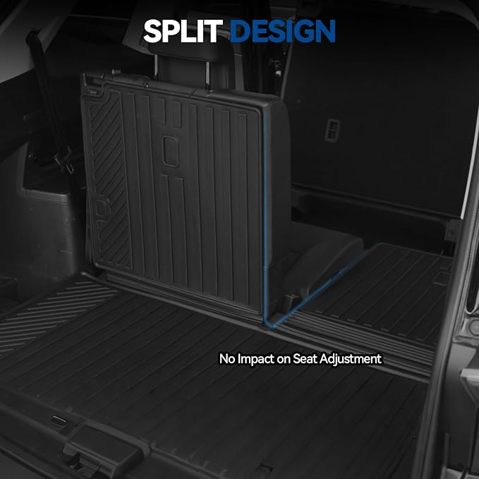 Custom Fit Floor Mats for 2024-2026 Toyota Grand Highlander 8 Seat | with 2nd Row Bench Seat All Weather TPE Floor Liner & Trunk Mat & Backrest Mat & Door Sill Guard | Full Set Accessories