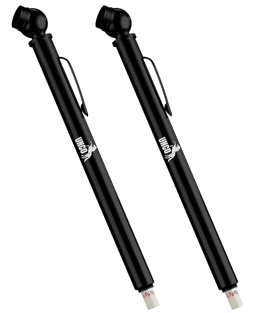 UNCO- Pencil Tire Pressure Gauge, 2 Pack, 10-75 PSI, Black - Air Gauge for Car Tires