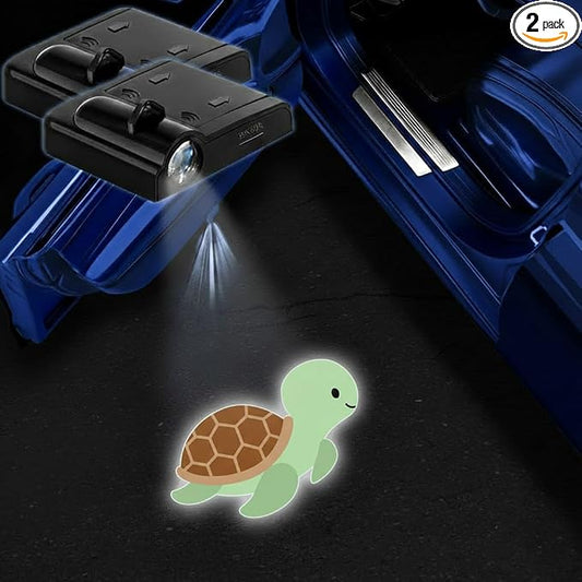 2PCS Sea Turtle Car Door Lights Projector,Wireless LED Welcome Puddle Lights,Magnetic Logo Projector Door Light Decor Car Accessories Turtle Gifts for Women Men,Suitable for All Vehicles Motorcycle