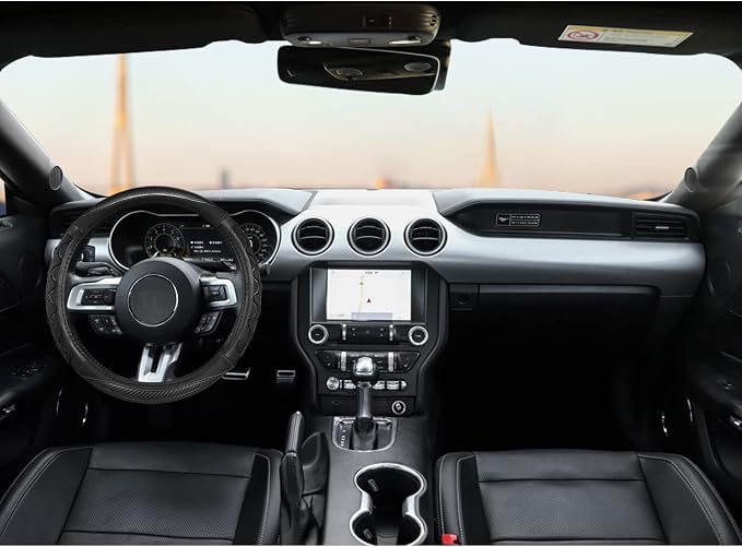 GIANT PANDA Car Steering Wheel Cover for Ford Escape Edge EcoSport Bronco Sport Explorer,3D Sporty Design,Gray