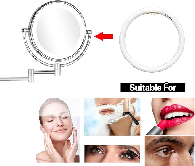 7.25 inch T5 22W Circular Bulb Light Replacement for Floxite, Zadro, Rialto Makeup Magnifying Vanity Mirror, FC22 Surround Fluorescent Lamp 6500K Daylight