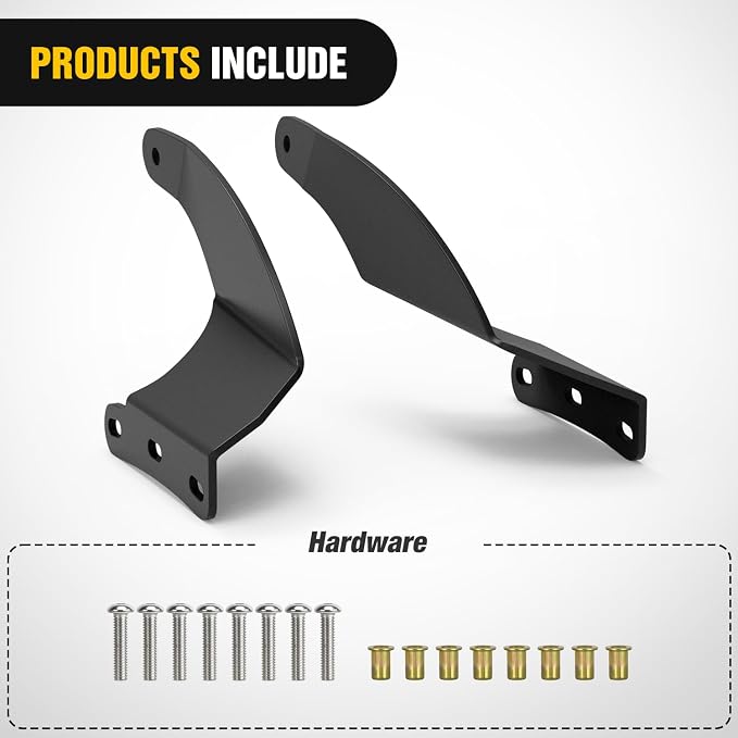 Nilight 52 inch Curved LED Light Bar Bracket Mounting Upper Windshield Roof Cab Brackets Compatible with 2002-2008 Dodge RAM 1500 and 2003-2009 RAM 2500 3500