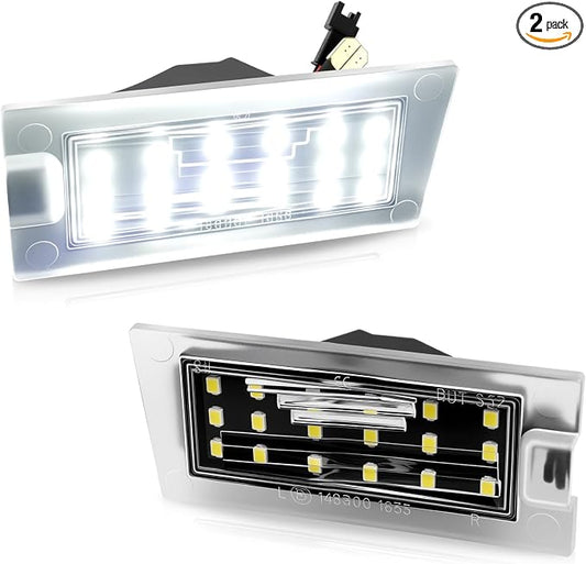 D-Lumina LED License Plate Light Tag Lamp Assembly for Jee‘p Cherokee 2014-2018, Powered by 18-SMD 6000K White Tag Lights, Pack of 2