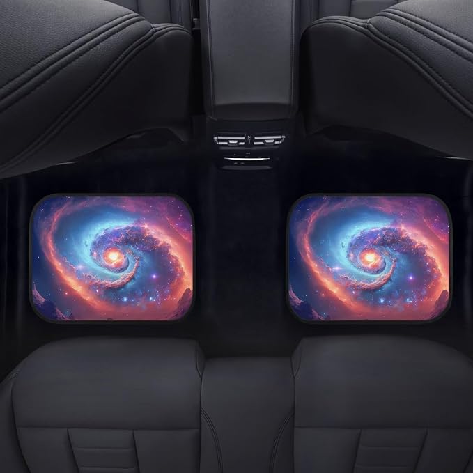 Galaxy Space Print Car Floor Mats Set of 4 Universe Nebula Universal Vehicle Floor Carpet Decorative Cosmic Auto Front Rear Foot Rugs for Trucks SUV Sedan