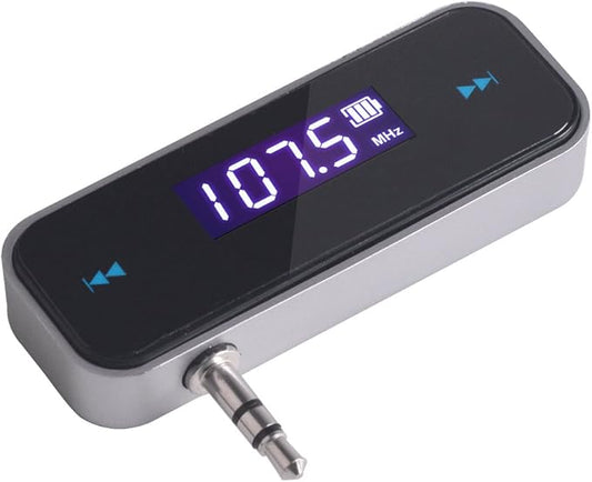 Beinhome FM Transmitter Audio Adapter Car Kit, Wireless in-Car Radio Transmitter Built-in 3.5mm Aux Port for Cars iPhone 6s 5 SE iPod iPad Smart Phones MP3 MP4 Audio Players