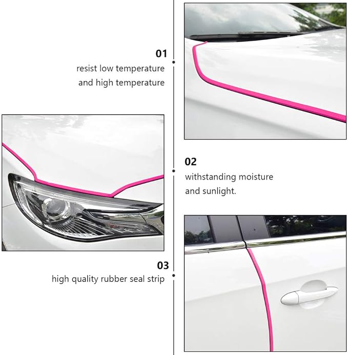 Garneck 10M/32ft Car Door Edge Guards Rubber U Shape Edge Trim Seal Strips Protector Car Door Edge Protection for Car Auto Vehicle