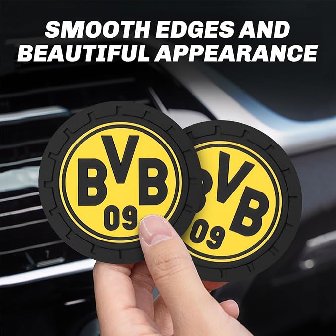 Cup Holder Insert Coaster for Borussia Dortmund UEFA UCL Fans,Anti Slip Car Cup Coaster Interior Accessories