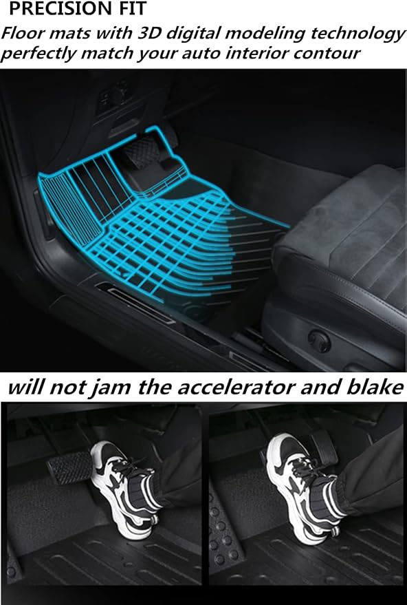 Accord Floor Mats Compatible with 2022 2021 2020 2019 2018 Honda Accord，All Weather Protection Waterproof Durable Anti-Slip Odorless Custom-fit TPE Floor Liner Front and Rear Row Set Black
