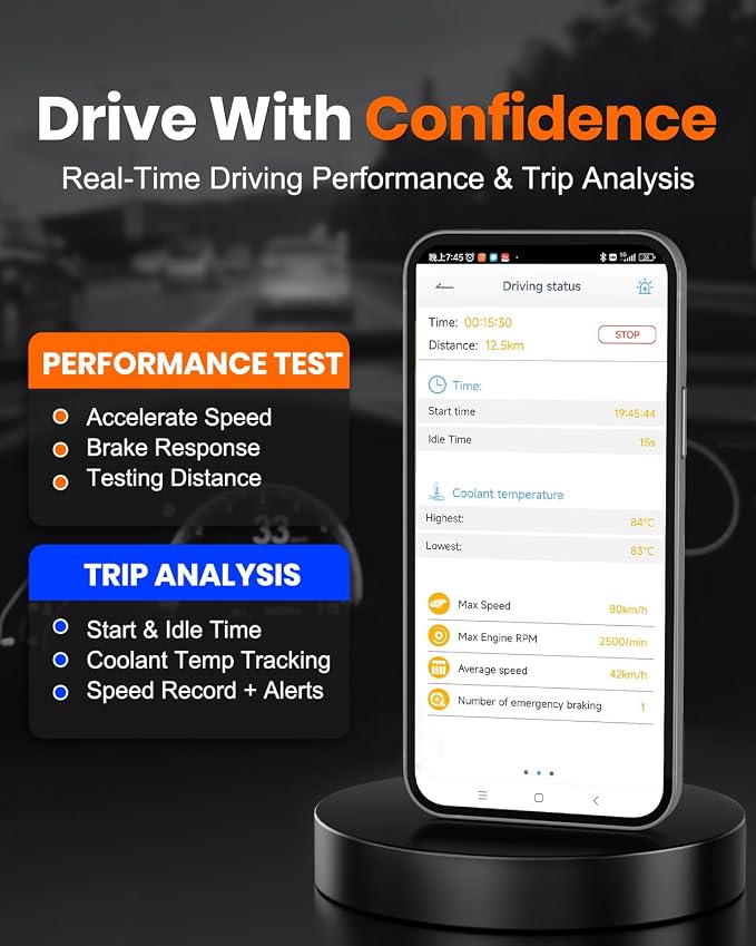 ANCEL AD310 Pro Bluetooth OBD2 Scanner with Battery Tester, Check Engine Light Code Reader & Car Diagnostic Tool, Read/Clear Codes, Live Data, Battery Health & Charging Test for 1996+ Vehicles