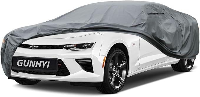 GUNHYI Premium Car Cover Custom Fit Chevrolet Chevy Camaro (2010-2026), 16 Layers Heavy Duty Car Cover Waterproof All Weather with Zipper Door for Sun Rain Snow Dust Uv Protection