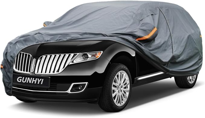 GUNHYI Premium Car Cover Custom Fit Lincoln MKX, 16 Layers Heavy Duty Car Cover Waterproof All Weather with Zipper Door for Sun Rain Snow Dust Uv Protection