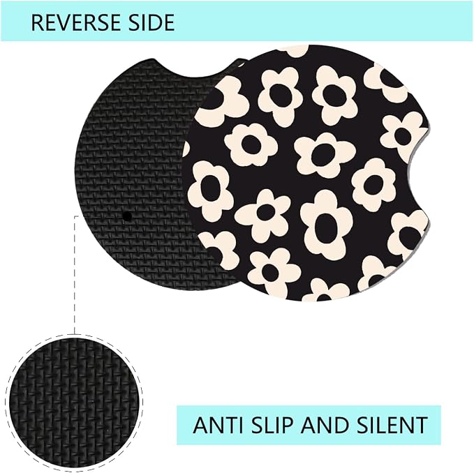 Car Cup Holder Coaster, Neoprene Universal Non-Slip Cup Holders, Car Accessories Interior for Women and Man Interior Sets 2 Pack (RYD-BD10)