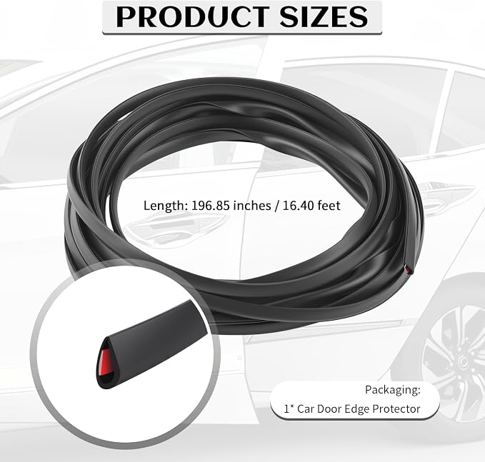 16.4Ft Car Door Edge Guards,Anti-Collision Car Door Protector Edge Guards Strip Avoid Scratche/Dust/Protect Interior,Universal Cars Doors Trim Protector for Doors/Hood/Trunk