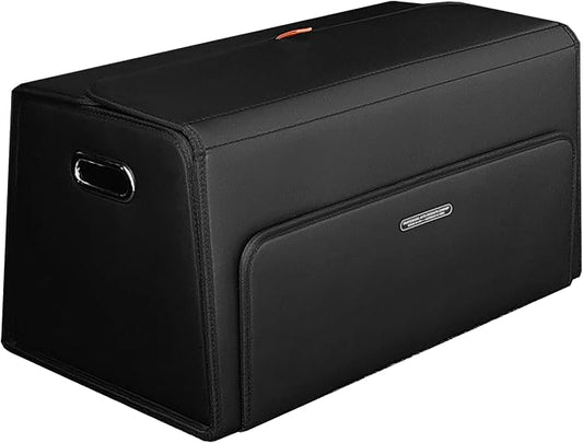 GMQ Double-layer Trunk Organizers for Car,Double Door Car Organizers and Storage Shoes for SUV,Magnetic Lid with Collapsible Storage, Large Capacity for SUV, Truck, MPV (Black, L-21.5×13×12.5 IN)
