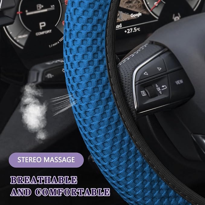 Elastic Stretch Steering Wheel Cover, Steering Wheel Cover, 15" Breathable Auto Steering Wheel Protector, Universal Car Accessories Comfortable Non-Slip Vehicle Steering Wheel Covers for Women Men