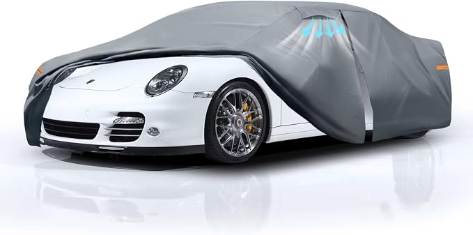 Waterproof 911 991 992 997 996 4S GTS Coupe Convertible Car Cover with Breathable Vents, [Upgrade] Premium Covers with Cotton Liner and Zipper Door, Sun Rain Snow Dust Uv Protection.