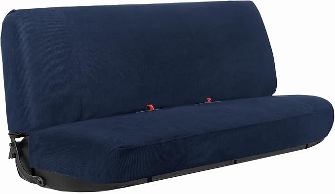 Leader Accessories Solid Bench Seat Cover for Full Size Pickup Trucks, Blue | Solid Bench Seat Cover for Pickup SUVs, Heavy-Duty Woven Fabric Protect Dirt, Stains, Universal Fits Ford, Chevrolet, Dodge
