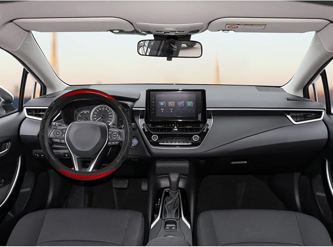 GIANT PANDA Steering Wheel Cover for Toyota Tacoma,4Runner,Tundra,Sequoia, Large Size - Red