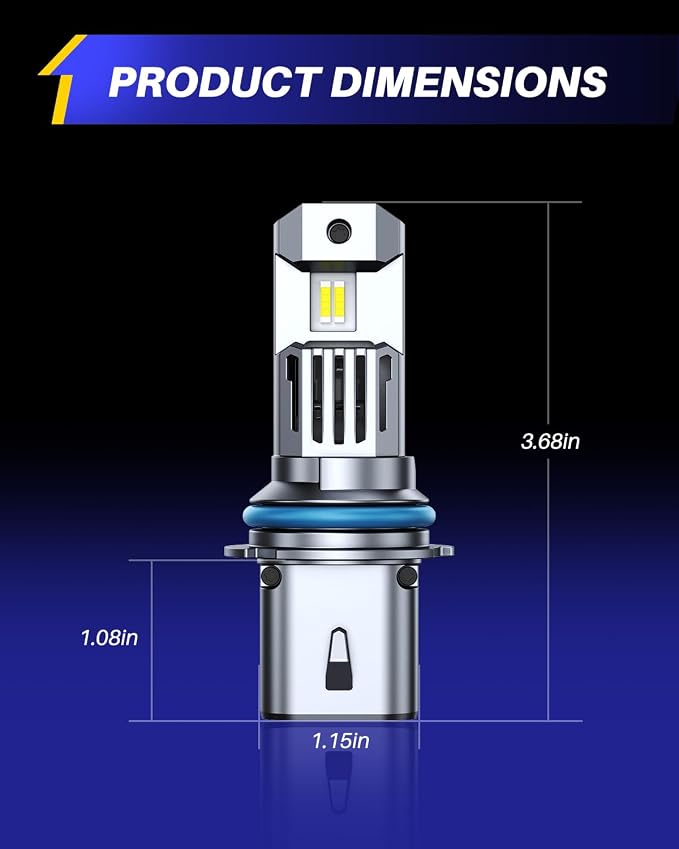 AUTOONE 9007 LED Bulbs, 70000LM HB5 Light Replacement 1:1 Halogen Size Fog Lights, Plug-N-Play, IP68 Waterproof