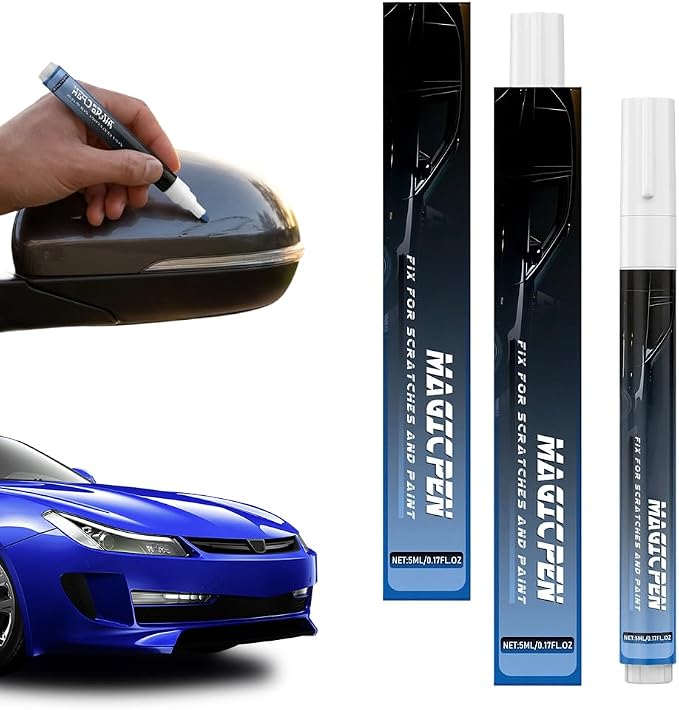 Magic Car Scratch Remover Pen, Universal Car Scratch Removal Pen, Quick Paint Repair Pen for Scratches and Paint, Easy Use Car Touch Up Pen Fits All Car Colors (2PC)