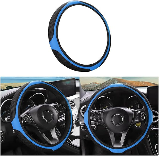 LoyaForba Car Steering Wheel Cover, Universal 14.5-15 Inch, Soft Anti-Slip Neoprene Protector for Steering Wheel, Breathable Odorless and Elastic Stretch, Car Accessory for SUV, Van, Truck (Blue)