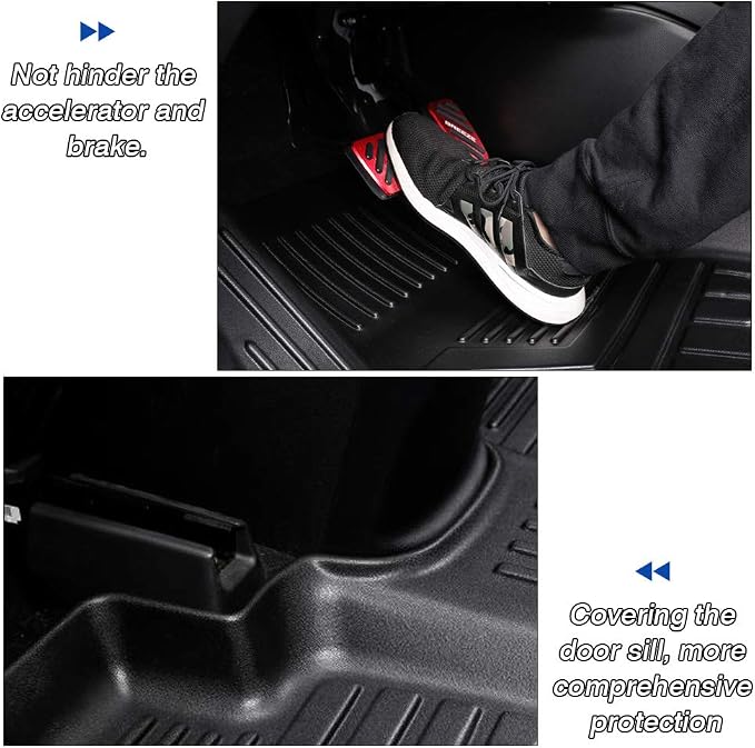 KUST Floor Mats for 2017-2022 Honda CR-V (Include Hybrid), All Weather Floor Liners CRV Accessories Front Rear 2 Rows Car Mats TPE Rubber Raised Edge