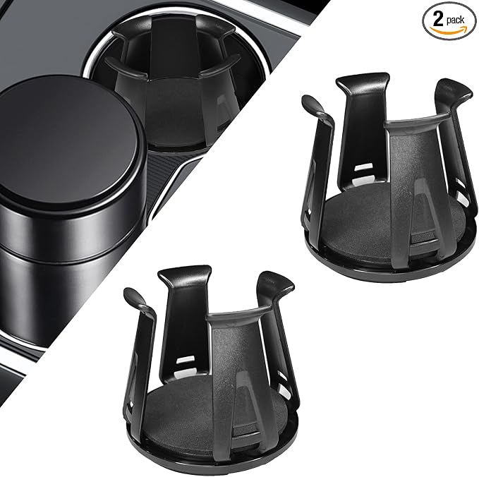 Car Cup Holder Expander, 2PCS Cup Holder Insert Adapter for Car, Adjustable Automotive Slim Can Cupholder Expander for Fixing Beverage Bottle Water Cups, Adhesive Energy Drink Storage Rack