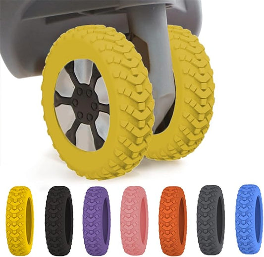 2024 New [Upgrade] Luggage Wheel Covers, 8Pcs Luggage Wheel Protector Covers, Luggage Compartment Wheel Protection Covers, Shock-Proof Anti-Slip Luggage Wheels Silent Protection Cover (8Pcs Yellow)