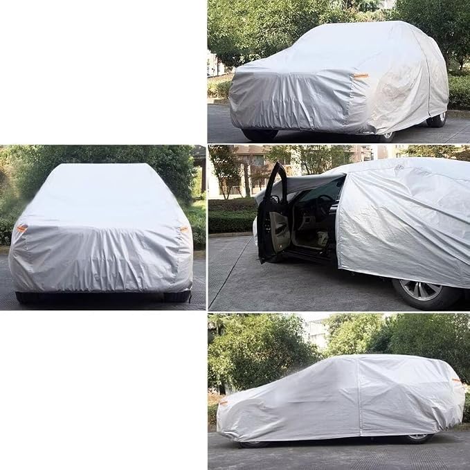 Kayme 6 Layers Hatchback Car Cover Custom Fit for Dodge Grand Caravan (1996-2020), Waterproof All Weather for Automobiles,Rain Sun UV Protection.Silver