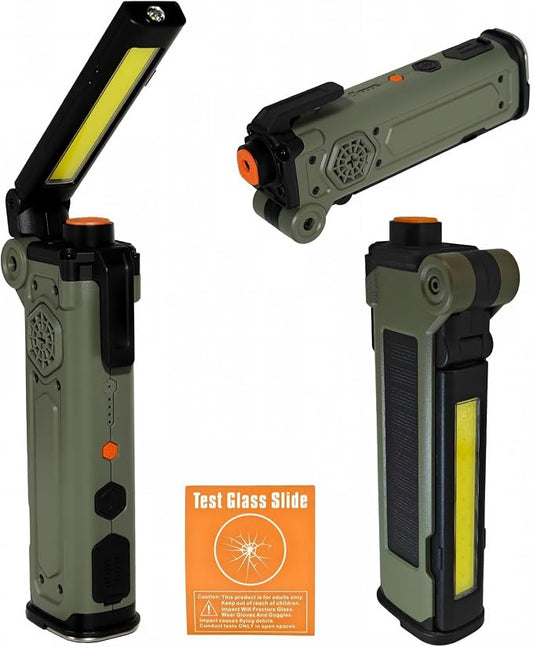 8-in-1 Car Emergency Escape Tool with Spring-Loaded Window Breaker | Seat Belt Cutter, Magnetic Work Light, Emergency Flashlight & Power Bank for Roadside Emergencies, Camping & Daily Driving