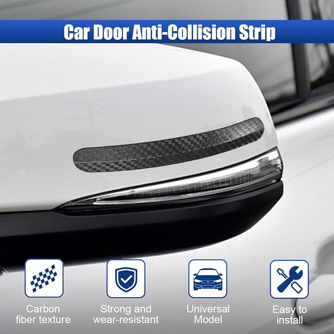 4PCS Car Door Edge Guard, Anti-Collision Automotive Rearview Mirror Protector Trim Strip, Universal Anti-Scratch Vehicle Body Bumper Protective Accessory for SUV, Truck(Hard)