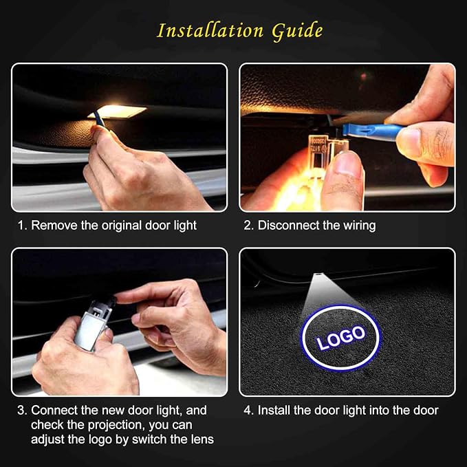 LED Car Door Puddle Lights, Welcome Light for SRX CT6 XTS ATS XT4 XT5 XT6 Dual Plug Easy Plug & Play (2pcs)