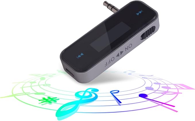 Beinhome FM Transmitter Audio Adapter Car Kit, Wireless in-Car Radio Transmitter Built-in 3.5mm Aux Port for Cars iPhone 6s 5 SE iPod iPad Smart Phones MP3 MP4 Audio Players