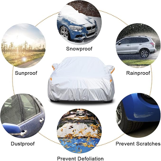 Kayme 6 Layers SUV Car Cover Custom Fit for Nissan Kicks (2017-2025) Waterproof All Weather for Automobiles, Outdoor Full Cover Rain Sun UV Protection.Silver
