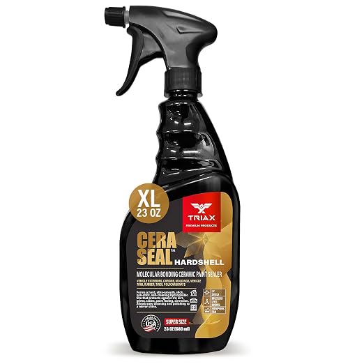 TRIAX Nano Ceramic Paint Sealer & Protector - Hardshell Cera Seal Nano and Protector - Deep Reflective Shine - 100% Hydrophobic - UV Shield - Scratch Resistant (23 Ounce)