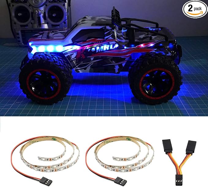 LED Light Strip for RC Fixed Wing Airplane Flying Wing Plane AR Wing Drone Model Car Truck (Blue)