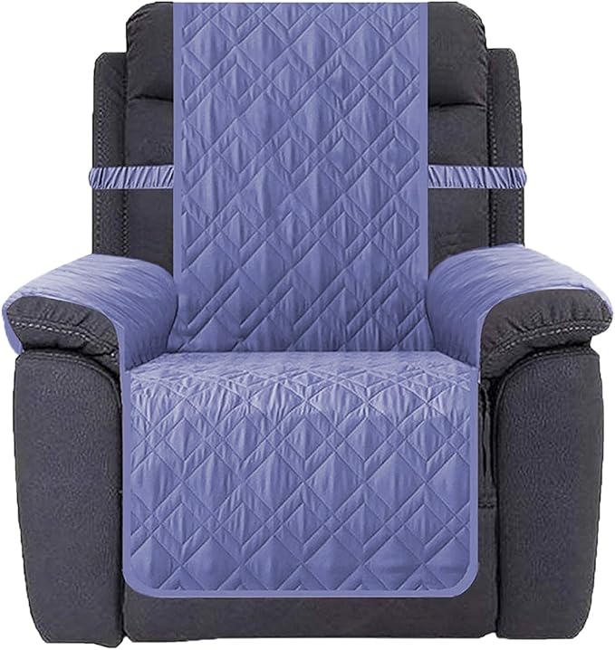 Ameritex Waterproof Nonslip Recliner Cover Stay in Place, Dog Chair Cover Furniture Protector, Ideal Recliner Slipcovers for Pets and Kids (Violetblue, 23")