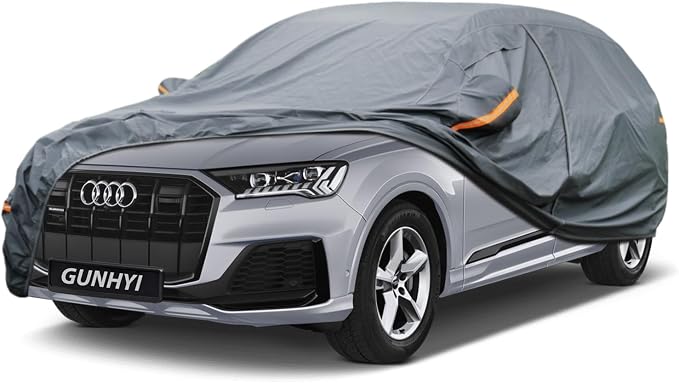 GUNHYI Premium Car Cover Custom Fit Audi Q7/SQ7, 16 Layers Heavy Duty Car Cover Waterproof All Weather with Zipper Door for Sun Rain Snow Dust Uv Protection