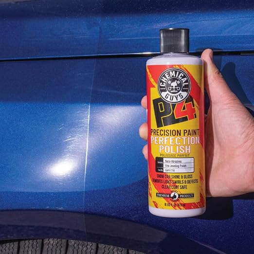Chemical Guys, P4 Precision Paint Perfection Polish for Clear Coat, 16 oz | Refines swirls, towel marks and light defects, restoring deep gloss and clarity to clear coat, body-shop ready