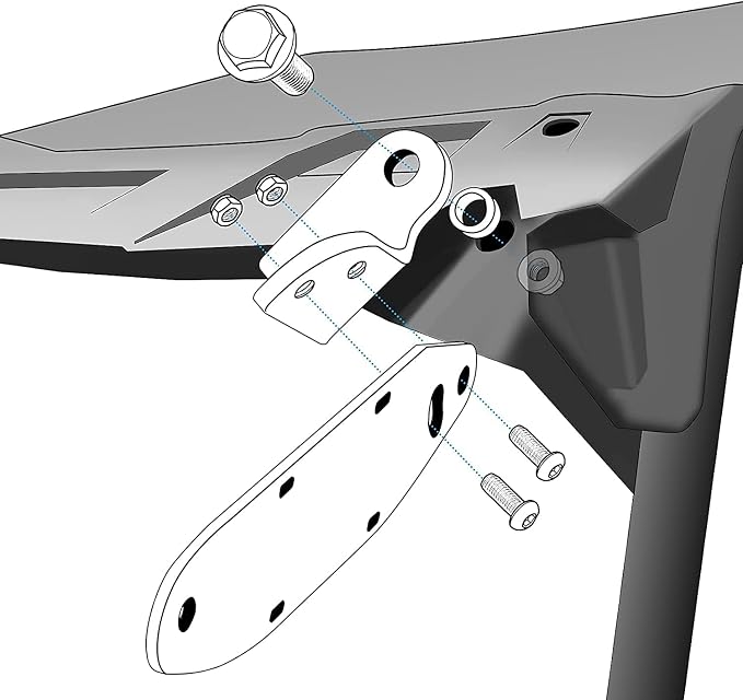 Dasen 42" LED Roof Light Bar Brackets Fit for Polaris General 2016-2026 | Windshield Roll Cage Light Mount, For Straight Curved Light